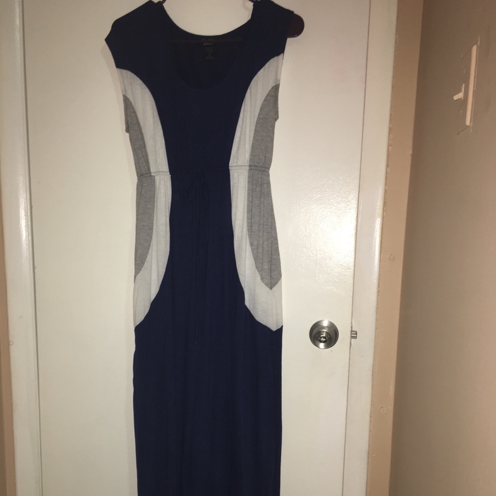 a beautiful blue maxi dress